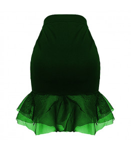 Green Peplum Skirt Double Organza