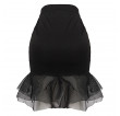 Black Peplum Skirt With Double Organza