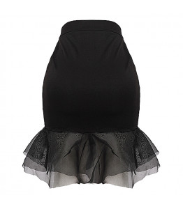 Black Peplum Skirt Double Organza
